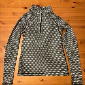 Eddie Bauer Womens gray Dot 1/4 Zip Pullover Zip pocket Long Sleeve Medium